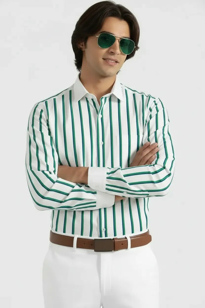 DYNAMIC PARALLEL STRIPE SHIRT