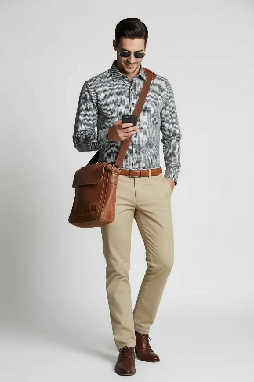MONOCHROME MINI PLAID SHIRT