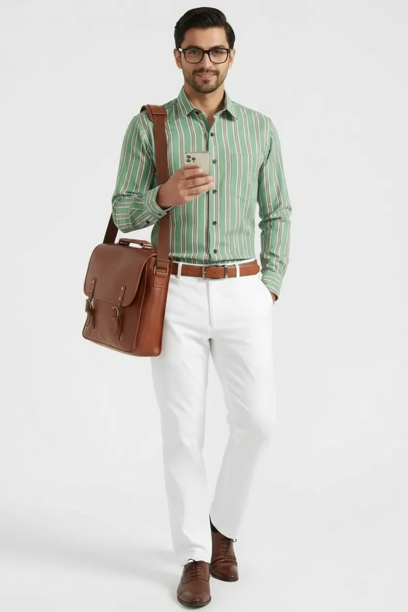 EMERALD OXFORD STRIPE SHIRT