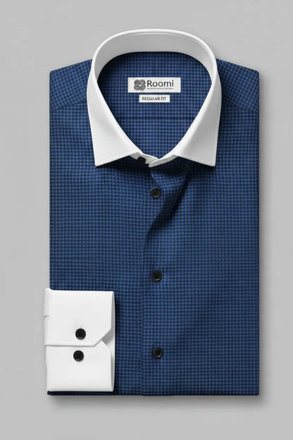 NAVY MICRO HOUNDSTOOTH