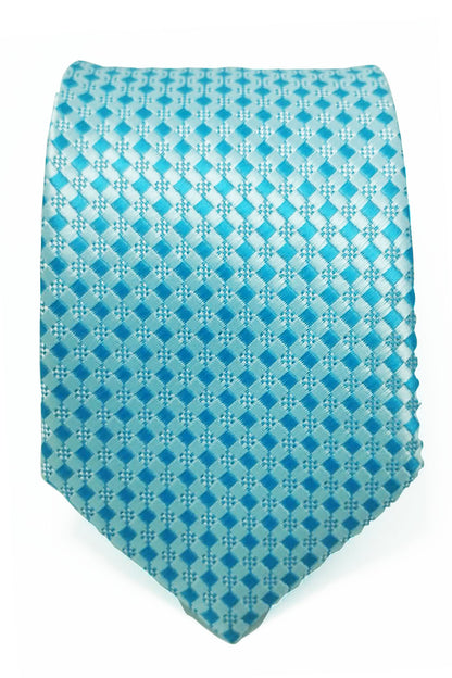 SILVER AQUA JACQUARD TIE