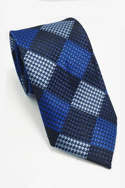 ROYAL BLUE HOUNDSTOOTH TIE