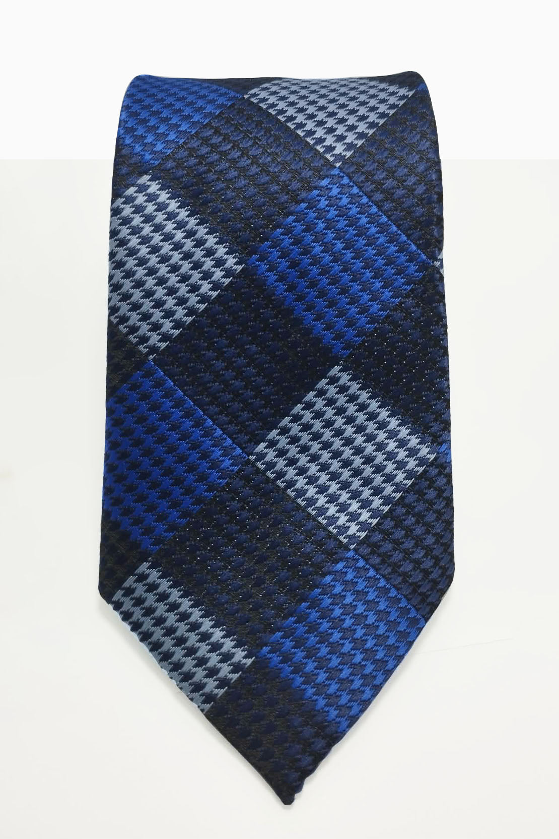 ROYAL BLUE HOUNDSTOOTH TIE