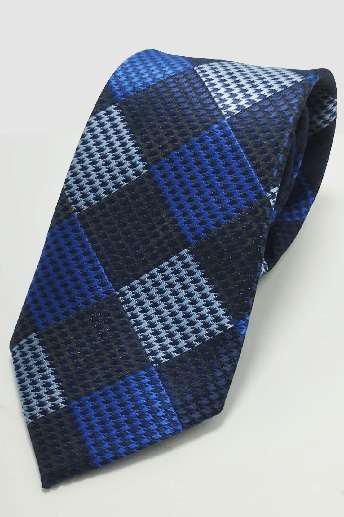 ROYAL BLUE HOUNDSTOOTH TIE